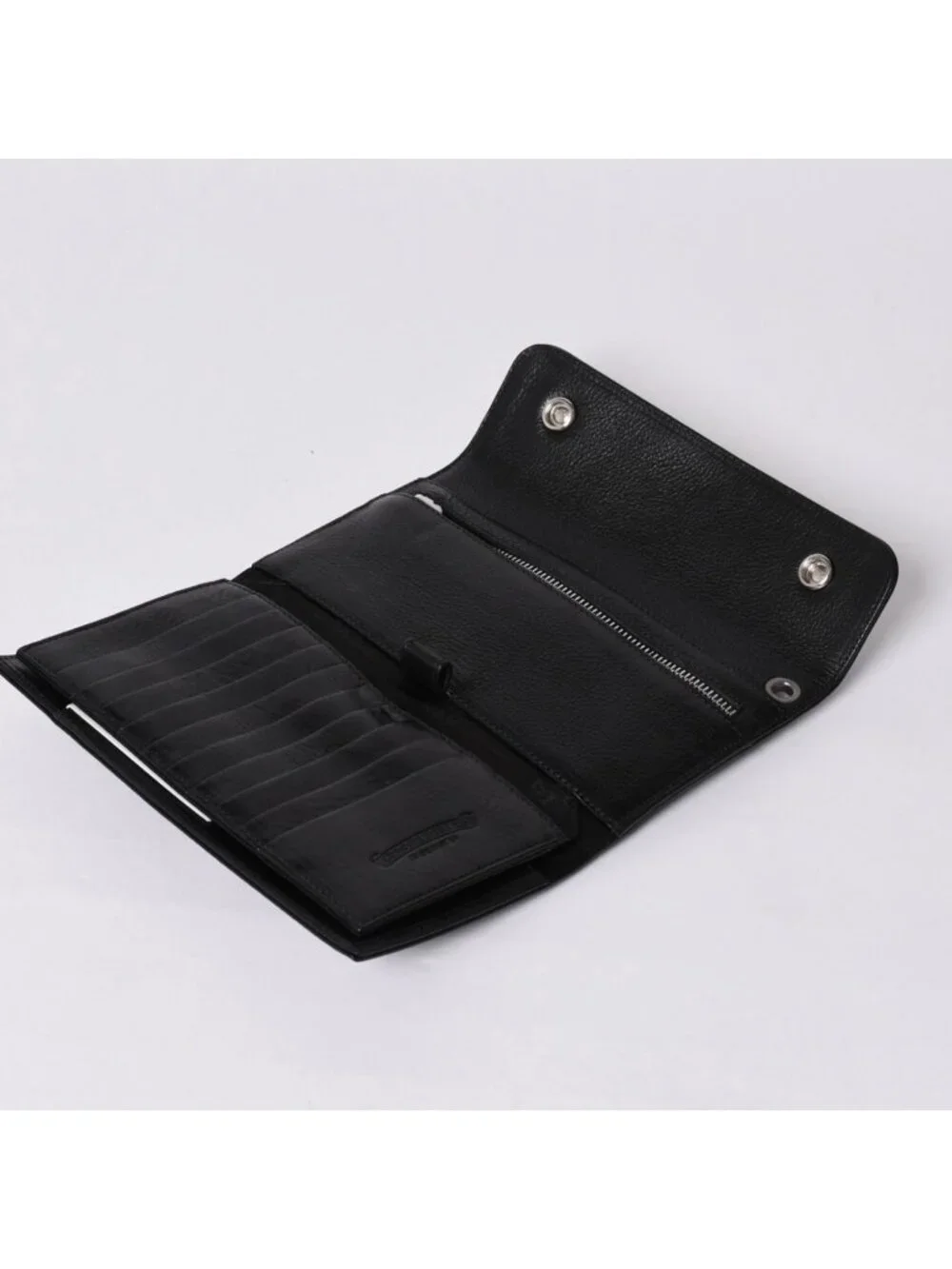 Chrome Hearts Wave Btn Novelty Blanc Wallet Cross Button Black
